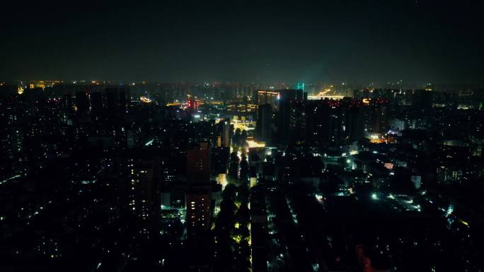 合集郑州城市夜景居民楼航拍