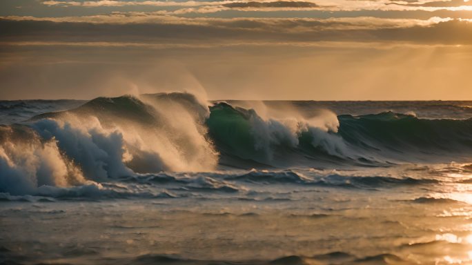 大海海浪阳光海洋浪花海水大气震撼开场片头