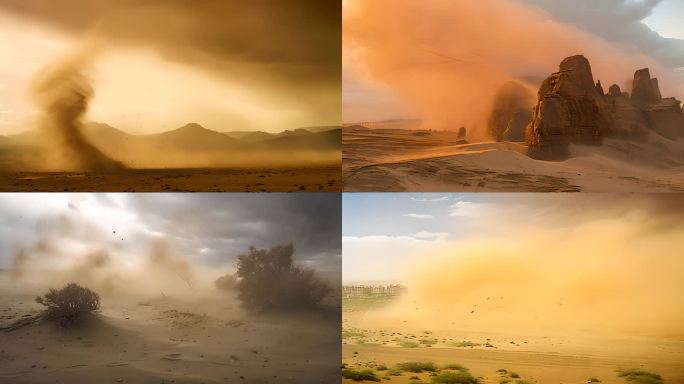 4K沙漠荒漠沙尘暴天气合集