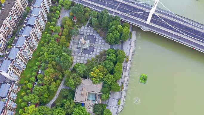 浙江湖州 航拍 吴兴区 飞凤大桥 4K