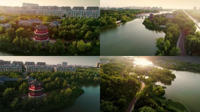 淄博桓台红莲湖淄博生态河流城市建设绿化