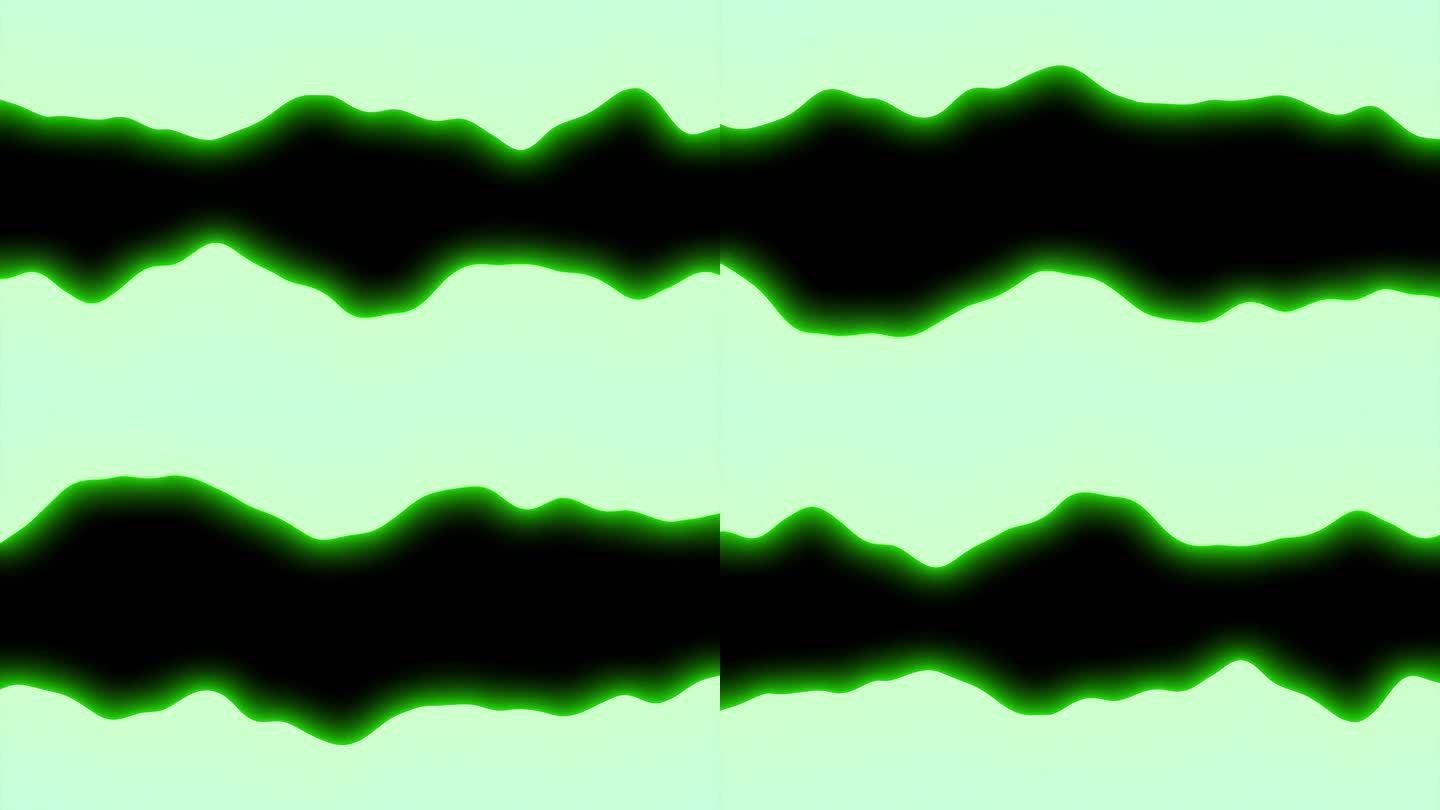 抽象的霓虹黑色和绿色波浪流。设计。波纹的彩色横条纹