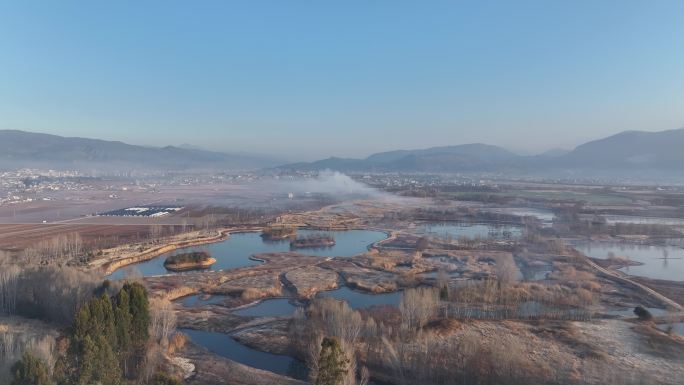 冬日的剑川县剑湖湿地