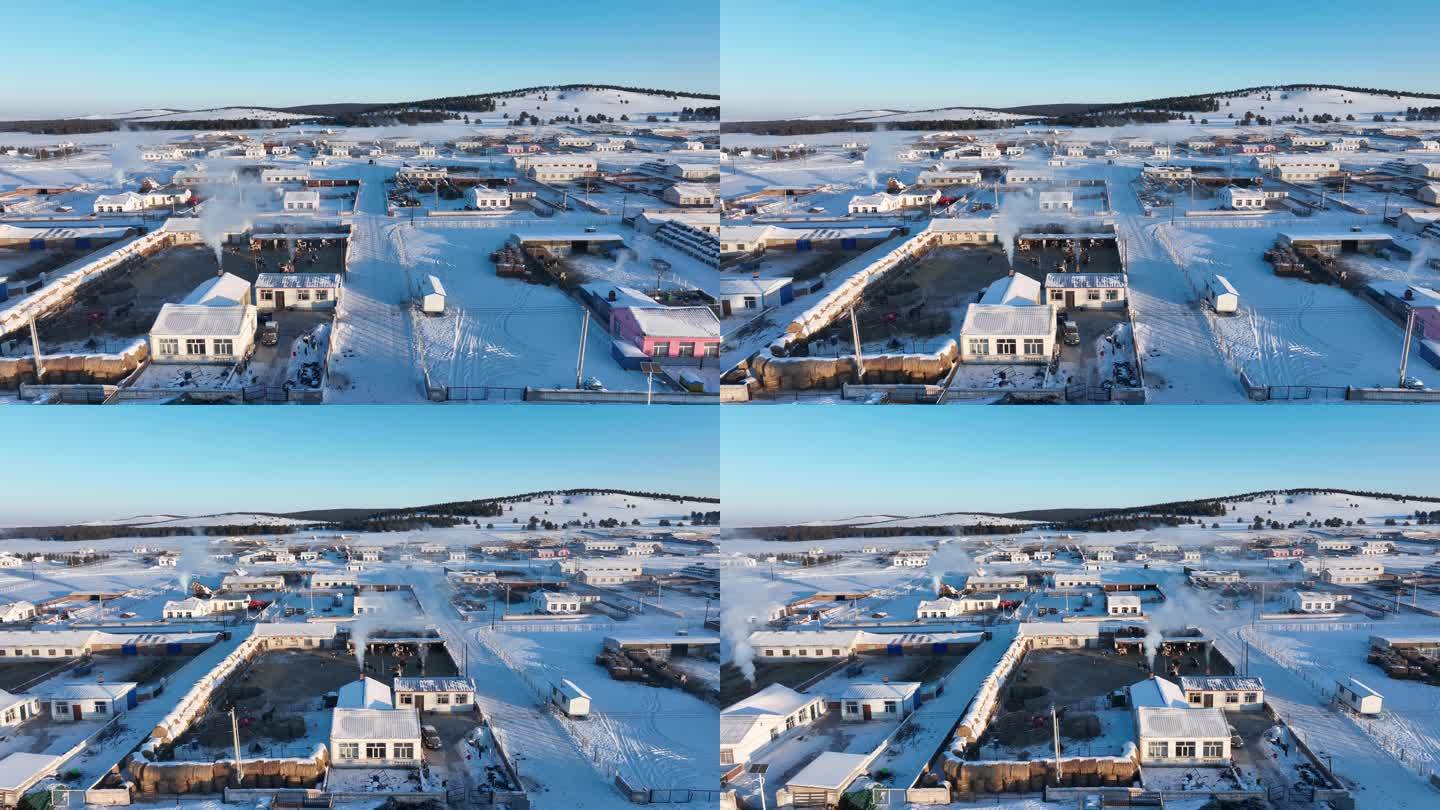 内蒙古乡村雪景