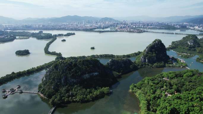 广东肇庆七星山5A景区星湖航拍