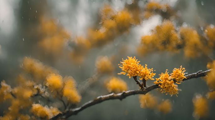 桂花 下雨天桂花 桂花微距 唯美桂花