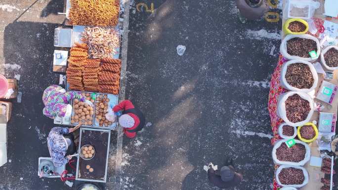 东北沈阳蒲河大集早市过年氛围