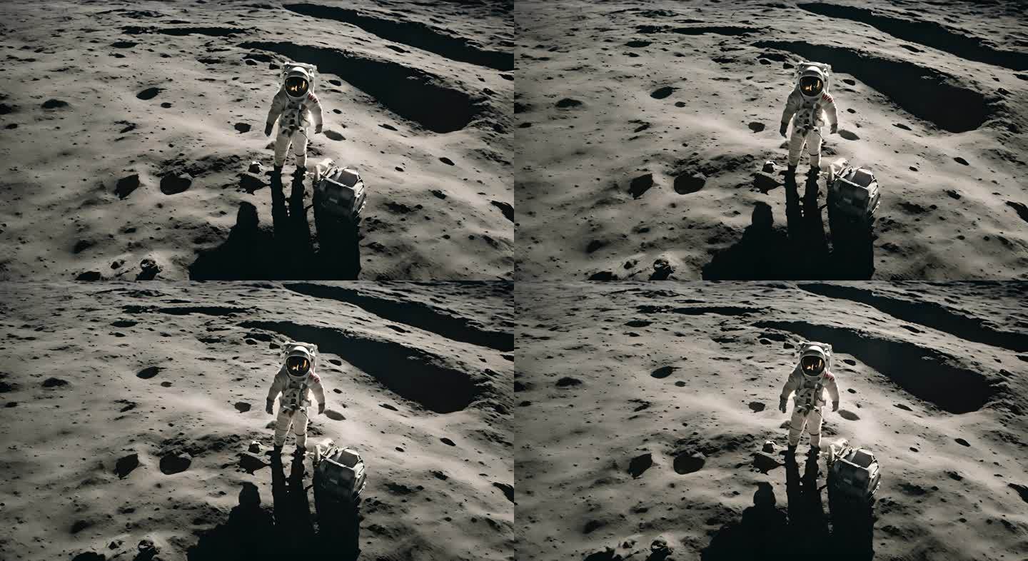 月球表面宇航员探索月球