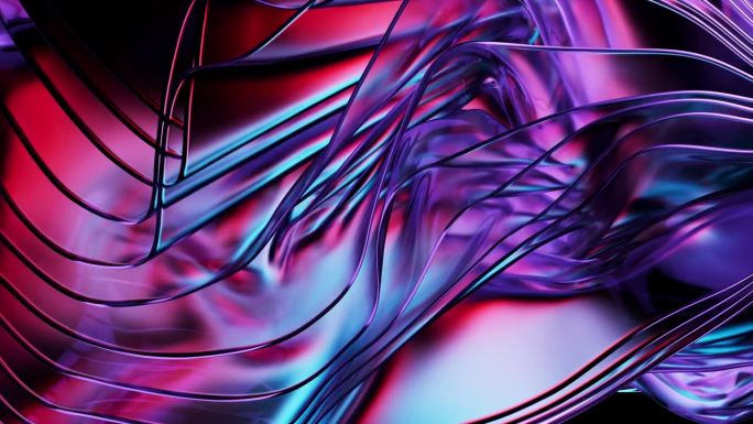紫色的抽象背景以玻璃波的律动为特征。
