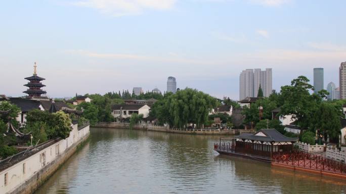 京杭大运河苏州枫桥段风光