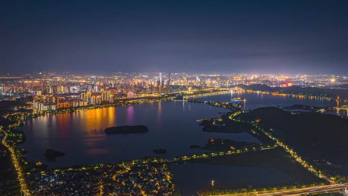 徐州城市航拍延时城市高光镜头