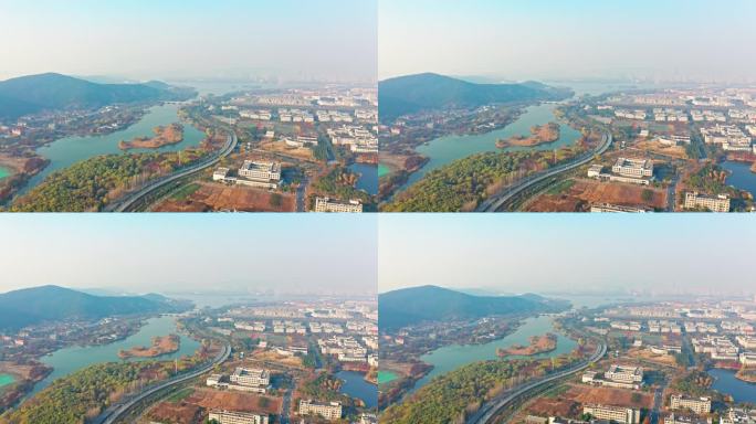 江苏无锡航拍江南大学全景 俯拍 白天4K