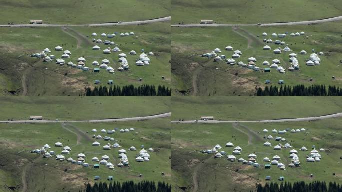精美的新疆牧民帐篷聚集区