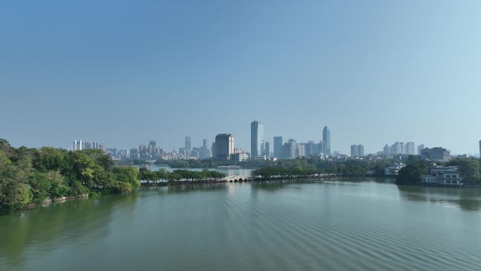 惠州城市风光航拍惠城区西湖城市景观风景