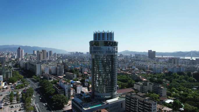 广东肇庆星湖大酒店地标建筑航拍