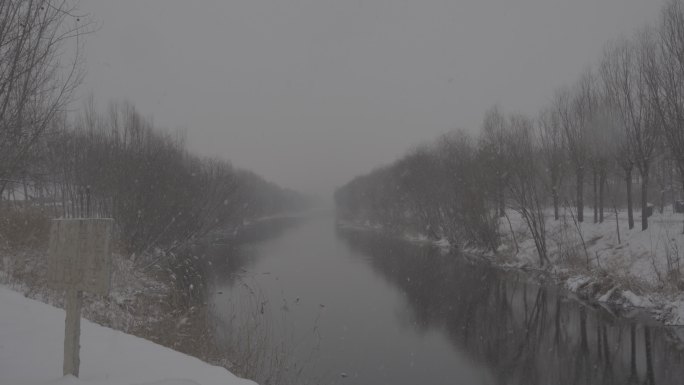 大河4K索尼slog2北方冬天下雪视频