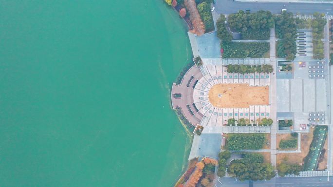 安徽合肥 航拍政府天鹅湖 空镜 俯拍4K