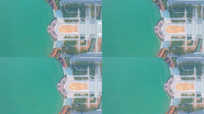安徽合肥 航拍政府天鹅湖 空镜 俯拍4K