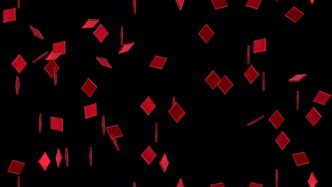 钻石打牌循环瓷砖符号漩涡与alpha。这个3d动画的钻石卡符号是循环和平铺。
