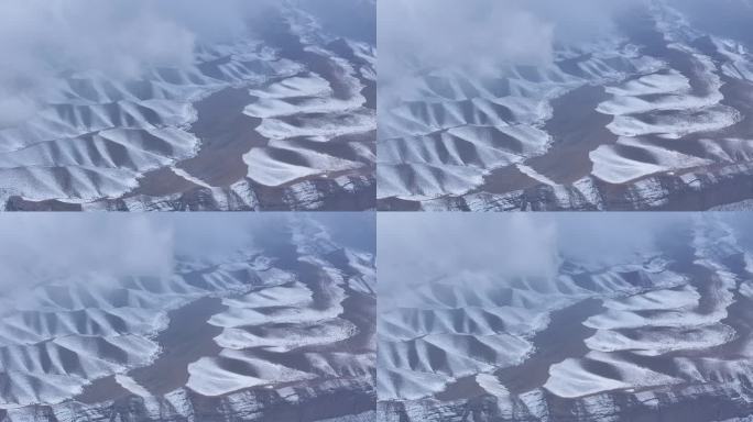 雪景 云海 山 地貌 云雾 雪山 下雪