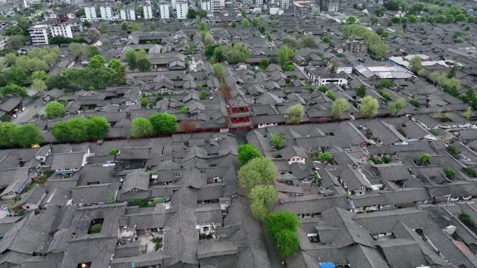 航拍四川南充阆中古城古民居