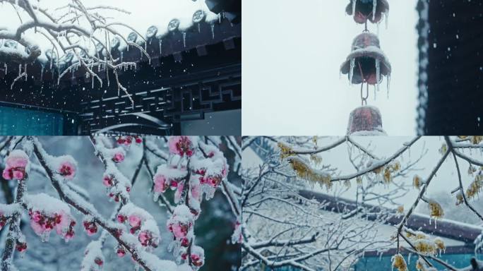 梅花园雪景 4K