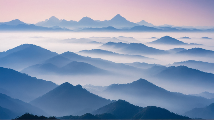 水墨万重山 中国意境山水 国潮