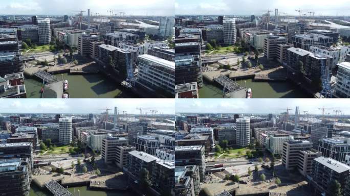 无人机在汉堡和汉堡港上空拍摄