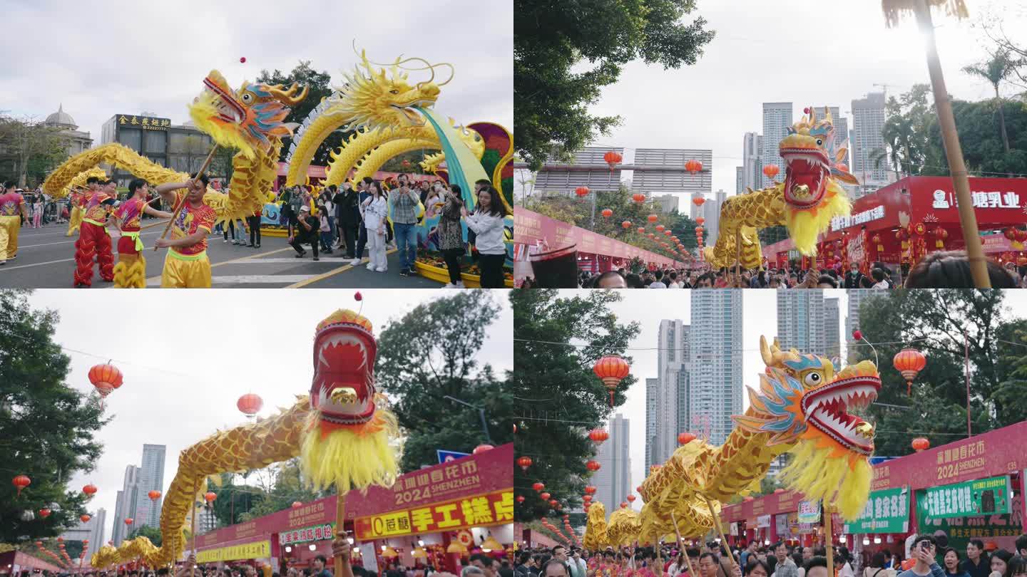 龙年舞龙春节喜庆表演  中国传统文化