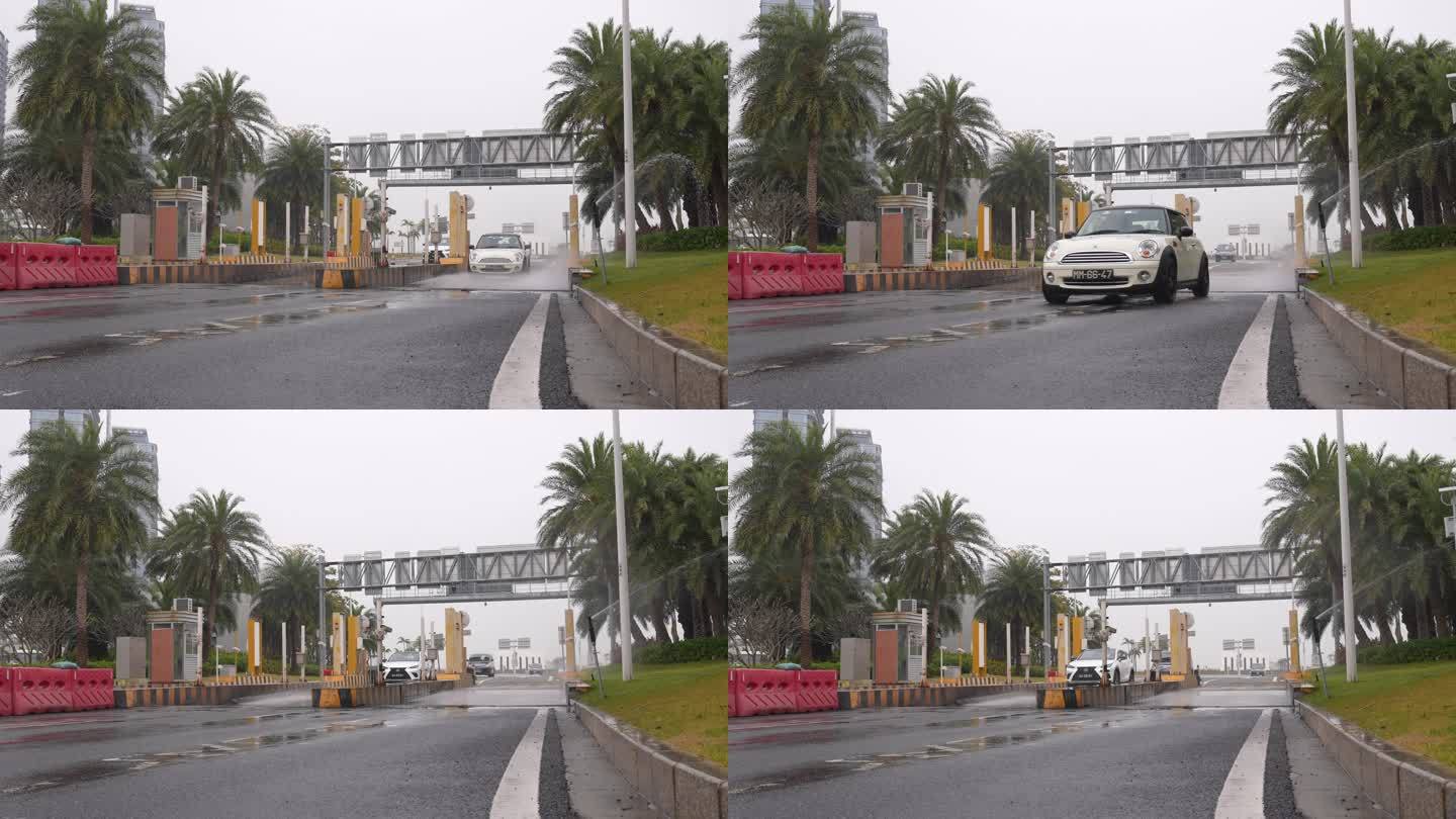 港珠澳大桥珠海公路口岸 车辆过边检 海关