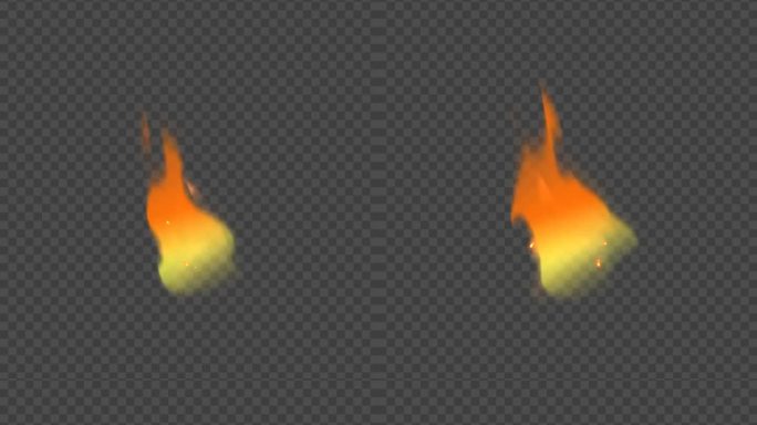 【视频素材】循环透明底火焰