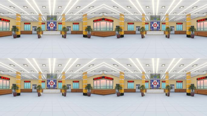 医院大厅固定视角三维场景