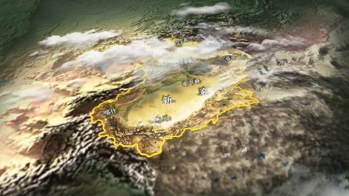 4K新疆地图地形图