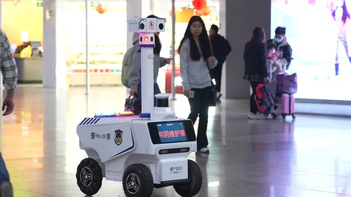 警察智能机器人 机器警察 电子警察巡逻车