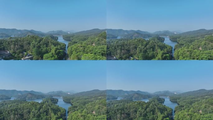 森林山水湖泊航拍青山绿水山川河流山峰风景