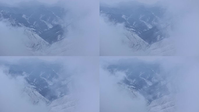 雪景 云海 山 地貌 云雾 雪山 下雪