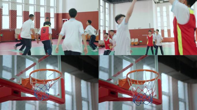 学生打篮球投篮