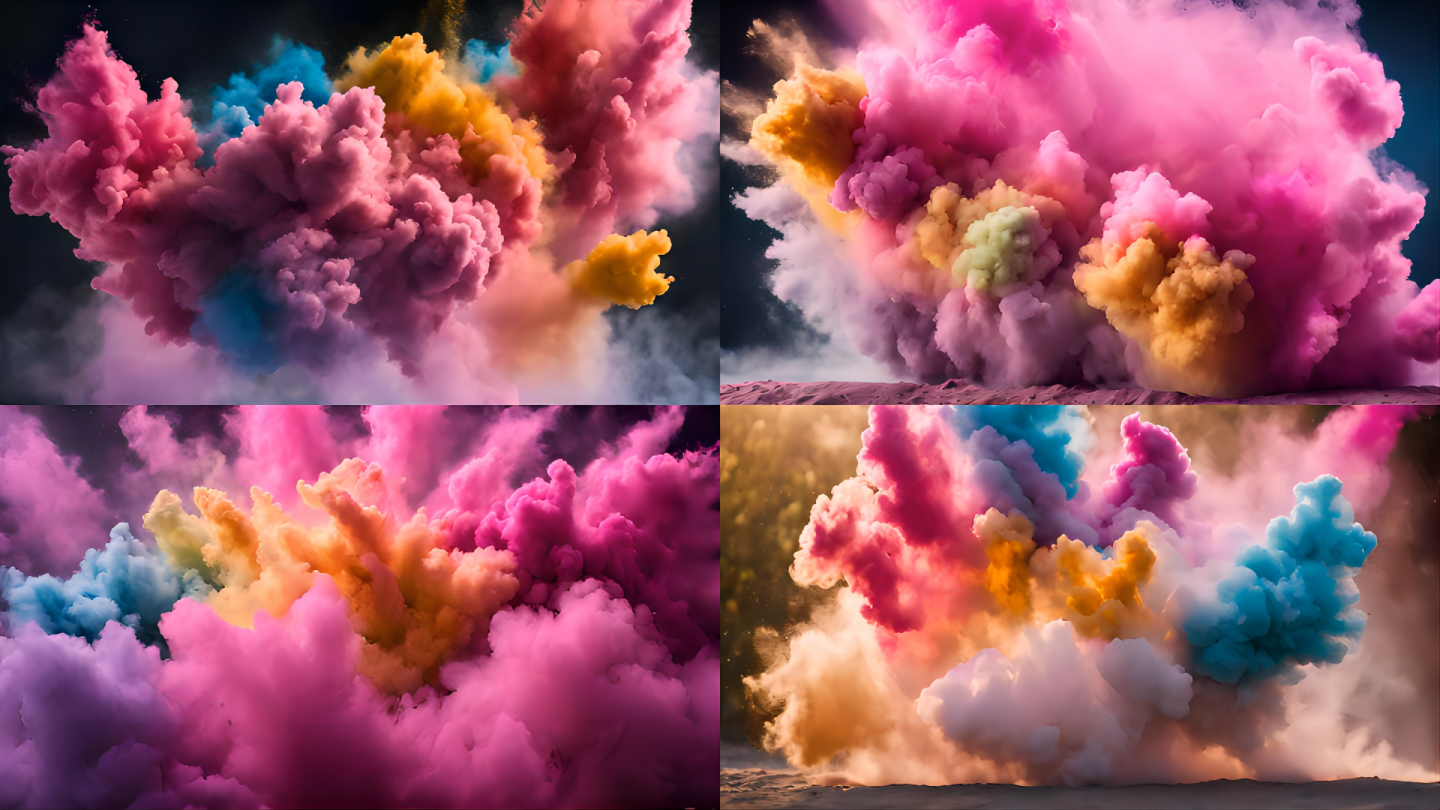 彩色烟雾粉尘爆炸爆裂