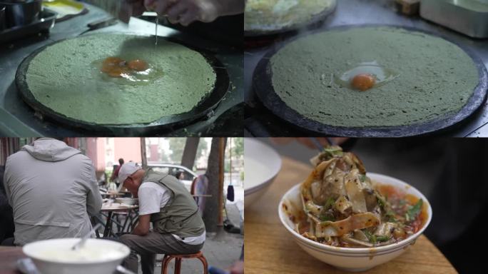 吃馄饨 煎饼果子  早餐 人来人往 幸福