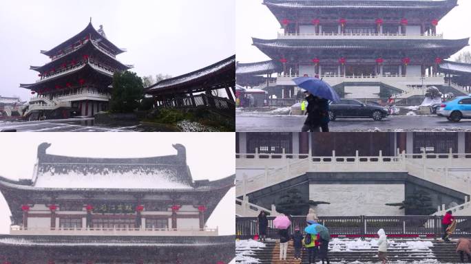 4K长沙雪景长沙杜甫江阁雪景6