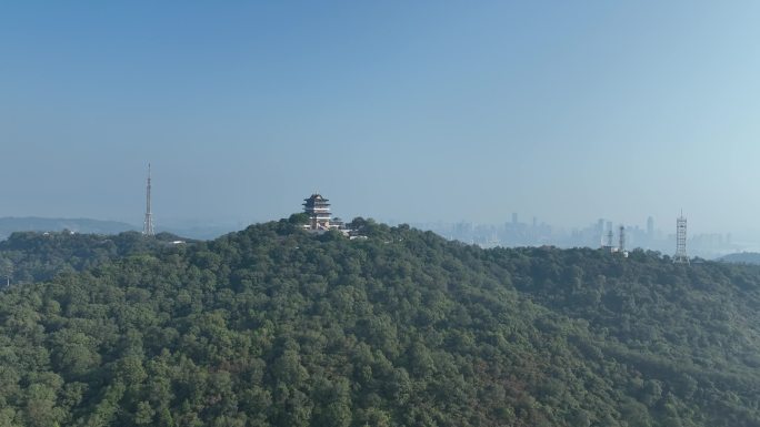 惠州挂榜阁航拍山峰寺庙森林风景红花湖景区