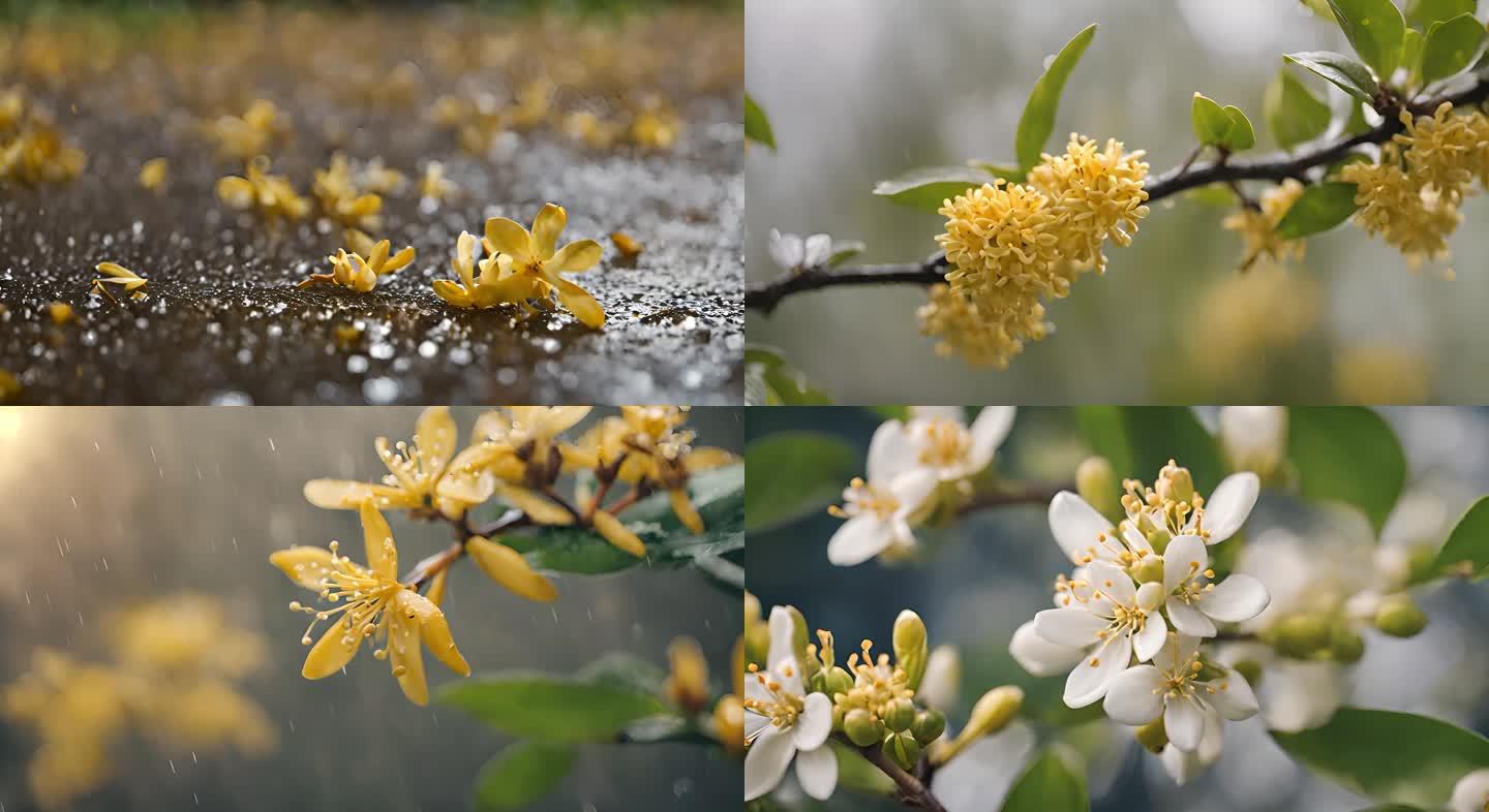 桂花 下雨天桂花 桂花微距 唯美桂花