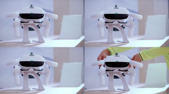 【4K】男生取过VR眼镜VR头盔