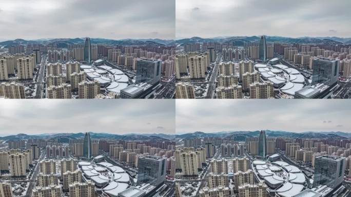 济南中国重汽雪后航拍
