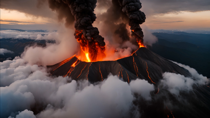 震撼火山爆发 4K