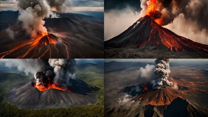 震撼火山爆发 4K