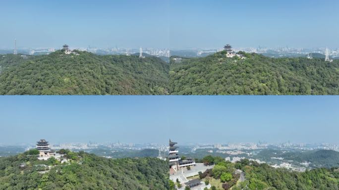 惠州挂榜阁航拍红花湖景区山峰山顶风光风景