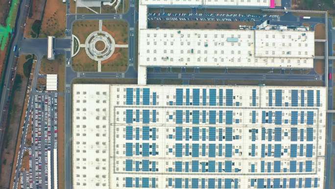 安徽合肥 航拍 汽车制造工厂 俯拍4K