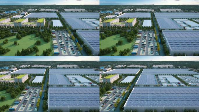 三维浏览 光伏 工厂 绿色园区 太阳能