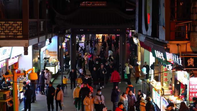 江苏无锡南禅寺夜景 视频4K 航拍